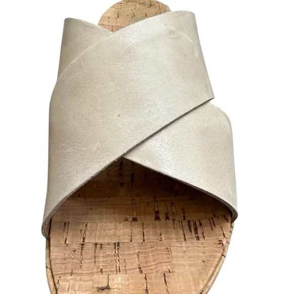 Kork Ease Joly Sandals Beige Bone Cross Strap Comfort Slide Size 6 - Picture 6 of 13